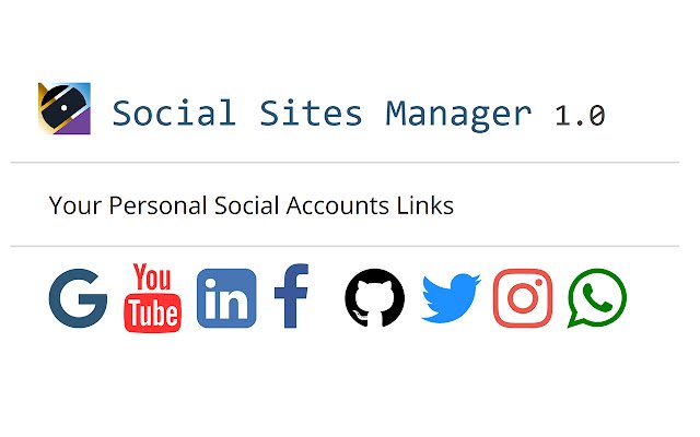 Social Sites Manager จาก Chrome เว็บสโตร์ที่จะรันด้วย OffiDocs Chromium ทางออนไลน์