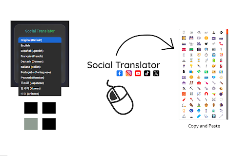 Social Translator  from Chrome web store to be run with OffiDocs Chromium online