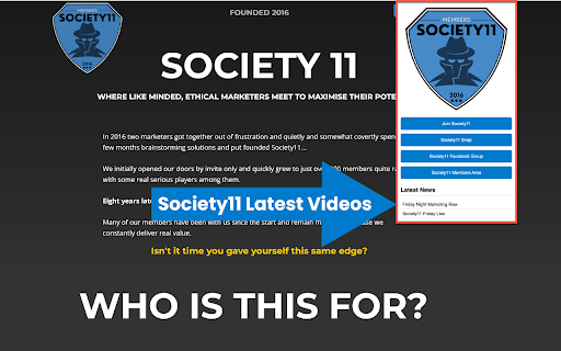 Society11 Internet Marketing Group  from Chrome web store to be run with OffiDocs Chromium online