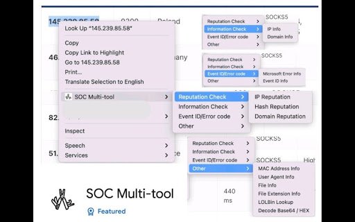 SOC Multi tool  from Chrome web store to be run with OffiDocs Chromium online