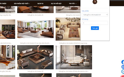 Sofa gỗ óc chó  from Chrome web store to be run with OffiDocs Chromium online