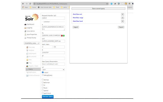Solr 4.1 helper  from Chrome web store to be run with OffiDocs Chromium online