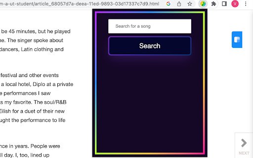Song Searcher  from Chrome web store to be run with OffiDocs Chromium online