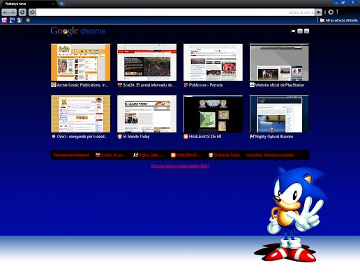 Sonic theme  from Chrome web store to be run with OffiDocs Chromium online