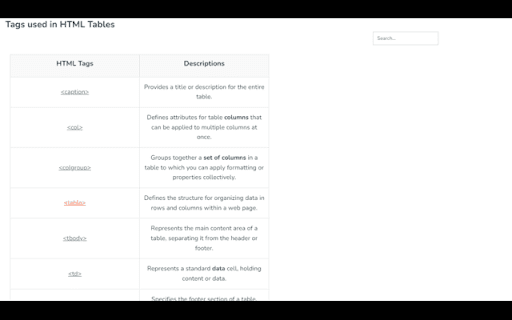 Sortable Tables with Search  from Chrome web store to be run with OffiDocs Chromium online