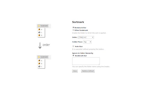 Sortmark من متجر Chrome الإلكتروني ليتم تشغيله مع OffiDocs Chromium عبر الإنترنت