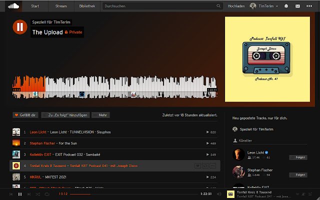 Soundcloud Darker מחנות האינטרנט של Chrome יופעל עם OffiDocs Chromium באינטרנט
