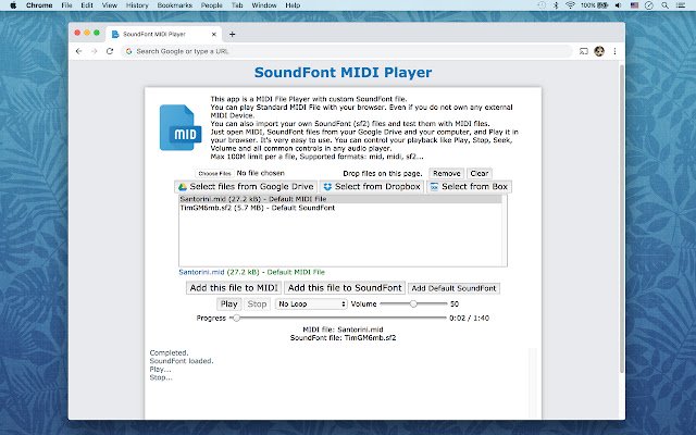 SoundFont MIDI Player מחנות האינטרנט של Chrome להפעלה עם OffiDocs Chromium מקוון