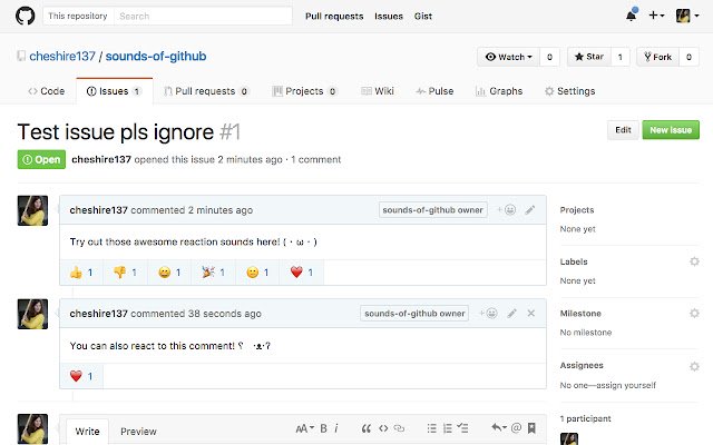Sounds of GitHub  from Chrome web store to be run with OffiDocs Chromium online