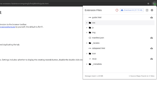 Source Detector  from Chrome web store to be run with OffiDocs Chromium online