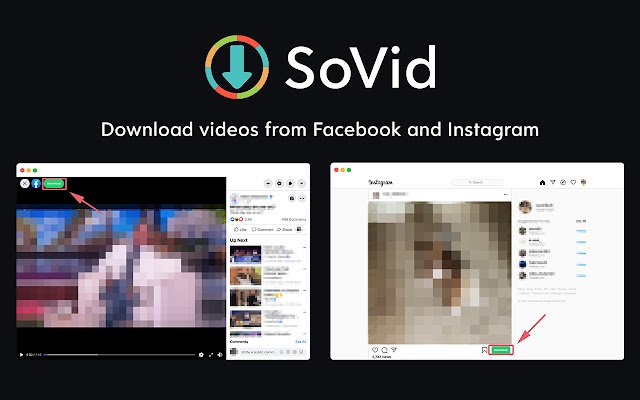 SoVid: Trình tải xuống video xã hội từ cửa hàng Chrome trực tuyến sẽ chạy với OffiDocs Chrome trực tuyến