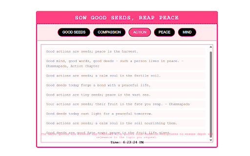 Sow Good Seeds, Reap Peace  from Chrome web store to be run with OffiDocs Chromium online