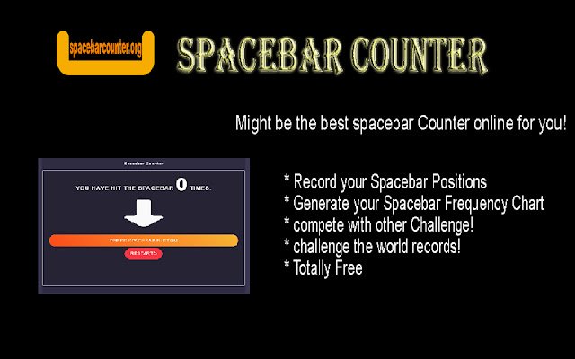 Spacebar Counter tool  from Chrome web store to be run with OffiDocs Chromium online