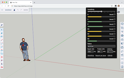 SpaceMouse Driver for SketchUp Web  from Chrome web store to be run with OffiDocs Chromium online