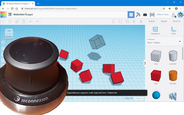 Chrome Web ストアの TinkerCAD の SpaceMouse を OffiDocs Chromium オンラインで実行する