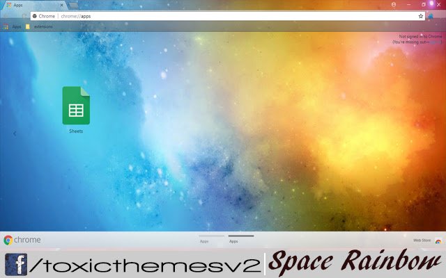 Space Rainbow 2560x ze sklepu internetowego Chrome można uruchomić z OffiDocs Chromium online