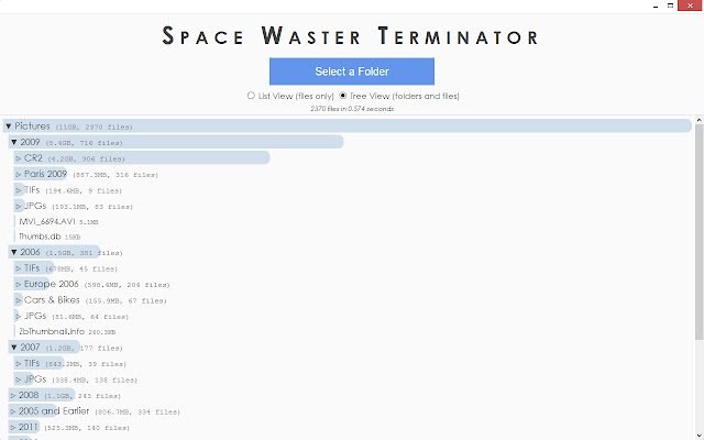 Chrome 웹 스토어의 Space Waster Terminator가 OffiDocs Chromium 온라인과 함께 실행됩니다.