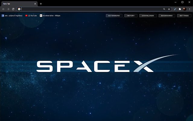 ക്രോം വെബ് സ്റ്റോറിൽ നിന്നുള്ള SpaceX ആനിമേറ്റഡ് പുതിയ ടാബ് OffiDocs Chromium ഓൺലൈനിൽ പ്രവർത്തിക്കും