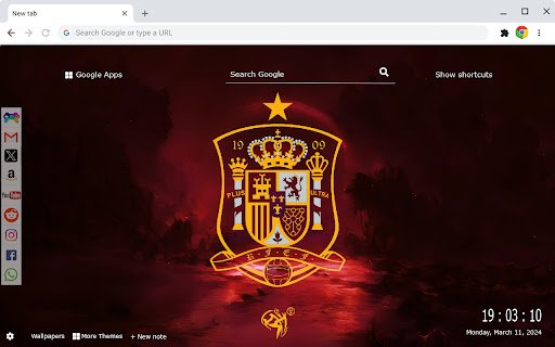 Spain National Football Team Euro 2024 New Tab Extension  from Chrome web store to be run with OffiDocs Chromium online