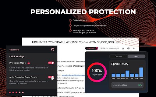Spamurai: Shield your inbox from spam  from Chrome web store to be run with OffiDocs Chromium online Spamurai: Shield your inbox from spam  from Chrome web store to be run with OffiDocs Chromium online