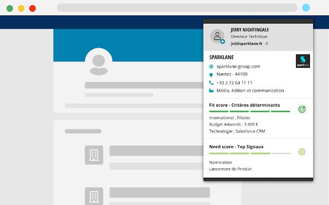Sparklane: Cuentas B2B y detalles de contactos de Chrome web store para ejecutarse con OffiDocs Chromium en línea