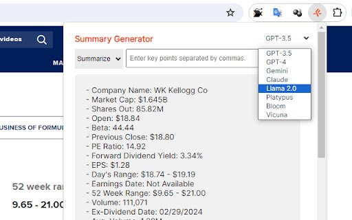 Speciphic Insight: Summary Generator  from Chrome web store to be run with OffiDocs Chromium online