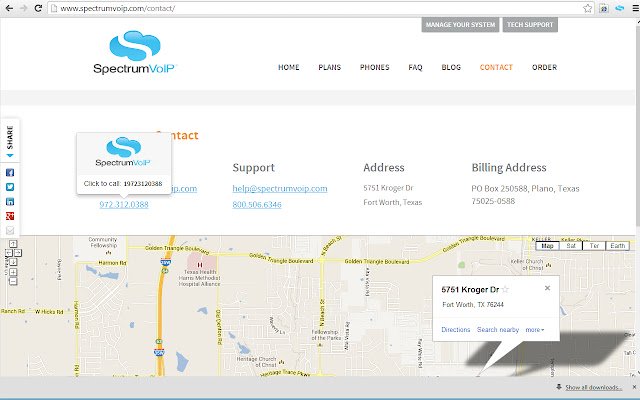 SpectrumVoIP Click2Call  from Chrome web store to be run with OffiDocs Chromium online