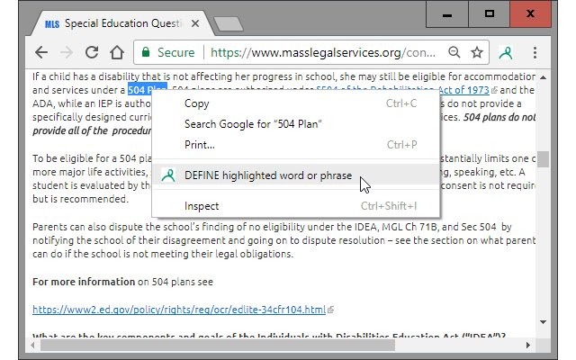 SPED Tooltips and Dictionary  from Chrome web store to be run with OffiDocs Chromium online