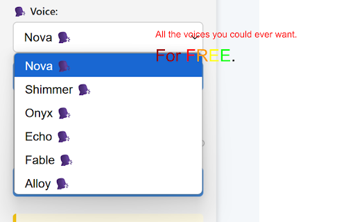 Speech+  from Chrome web store to be run with OffiDocs Chromium online
