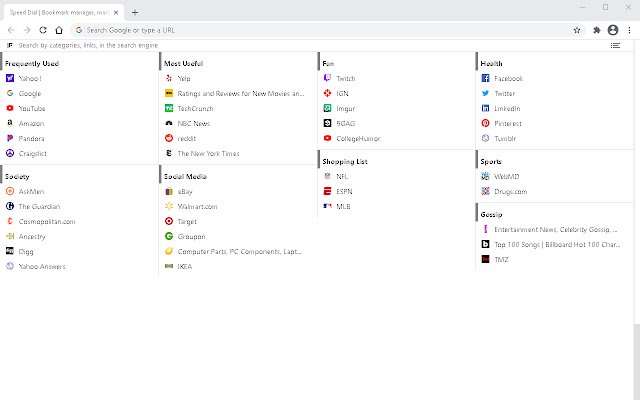 Speed Dial|Bookmarks Manager for New Tab Page  from Chrome web store to be run with OffiDocs Chromium online