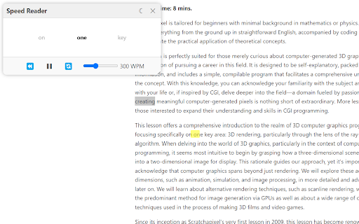 Speed Reader Highlighter from Chrome web store to be run with OffiDocs Chromium online Speed Reader Highlighter from Chrome web store to be run with OffiDocs Chromium online