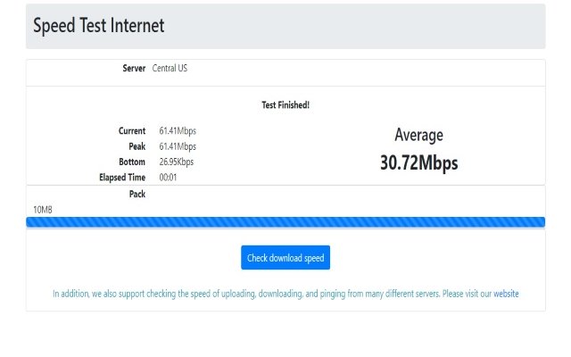 Speed Test Internet  from Chrome web store to be run with OffiDocs Chromium online