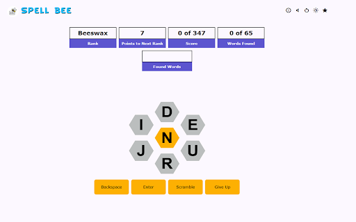Spell Bee  from Chrome web store to be run with OffiDocs Chromium online