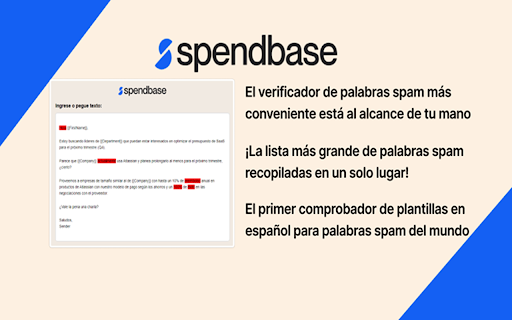Spendbase Spam Checker Spanish from Chrome web store to be run with OffiDocs Chromium online Spendbase Spam Checker Spanish from Chrome web store to be run with OffiDocs Chromium online