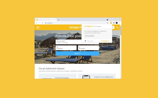 Spiagge.it Manager dal web store di Chrome da eseguire con OffiDocs Chromium online
