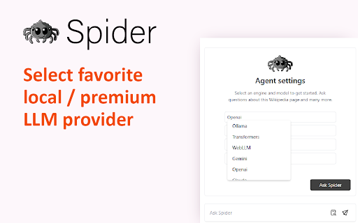 Spider  from Chrome web store to be run with OffiDocs Chromium online