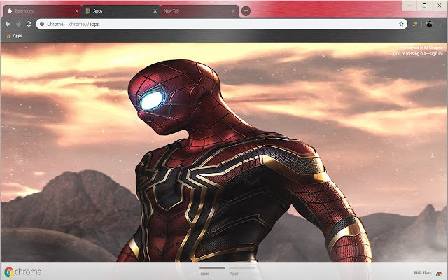 Spiderman Iron Spider Suit Far From Home dari toko web Chrome untuk dijalankan dengan OffiDocs Chromium online