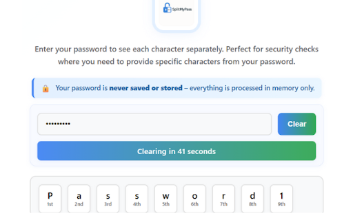 splitMyPass from Chrome web store to be run with OffiDocs Chromium online splitMyPass from Chrome web store to be run with OffiDocs Chromium online