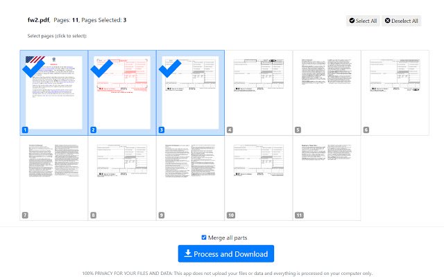 Split PDF (by PDFLite.co)  from Chrome web store to be run with OffiDocs Chromium online