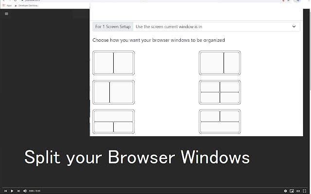 Split Screen for Google Chrome  from Chrome web store to be run with OffiDocs Chromium online