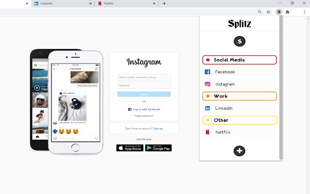 Splitz  from Chrome web store to be run with OffiDocs Chromium online