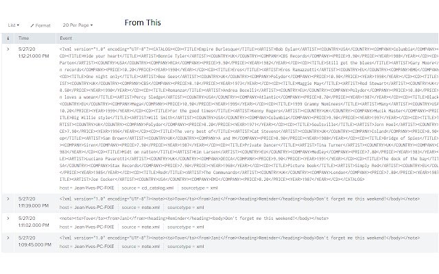 Splunk XML Formatter  from Chrome web store to be run with OffiDocs Chromium online