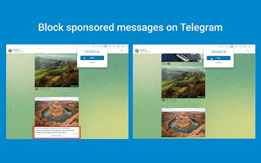 Spnsr Block sponsored messages on Telegram  from Chrome web store to be run with OffiDocs Chromium online