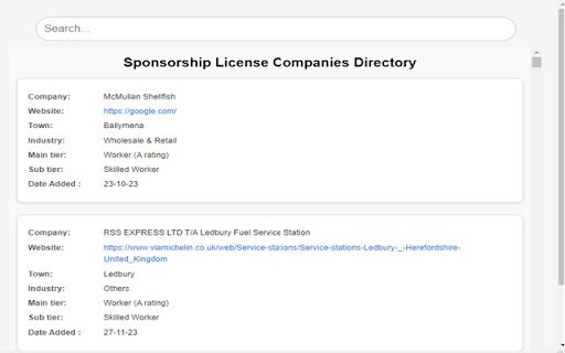 Sponsorship License Companies  from Chrome web store to be run with OffiDocs Chromium online