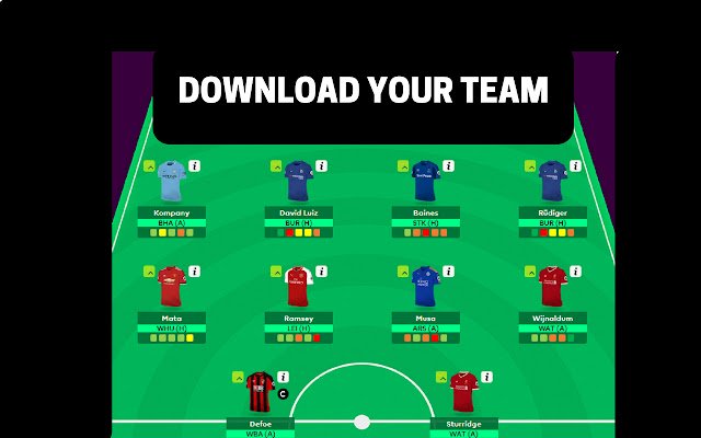 ทีม Sportito Fantasy Premier League ส่งออกจาก Chrome เว็บสโตร์เพื่อใช้งาน OffiDocs Chromium ออนไลน์