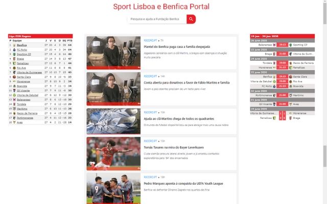 Sport Lisboa e Benfica Portal extension  from Chrome web store to be run with OffiDocs Chromium online