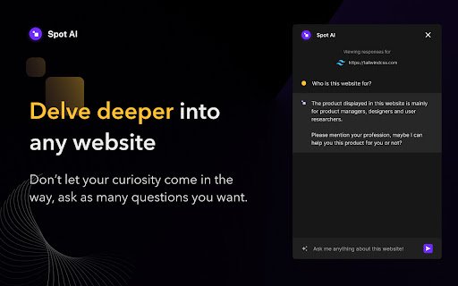 Spot Ai  from Chrome web store to be run with OffiDocs Chromium online
