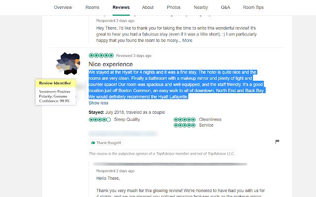 Spot Deceptive Hotel Reviews  from Chrome web store to be run with OffiDocs Chromium online