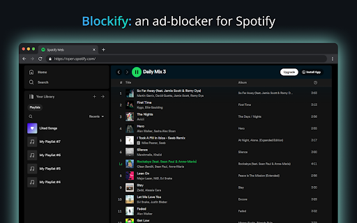 Spotify Ad Blocker Blockify  from Chrome web store to be run with OffiDocs Chromium online