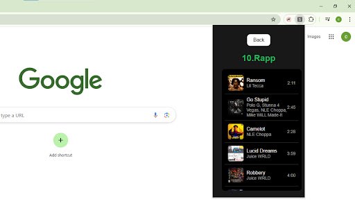 Spotify player  from Chrome web store to be run with OffiDocs Chromium online
